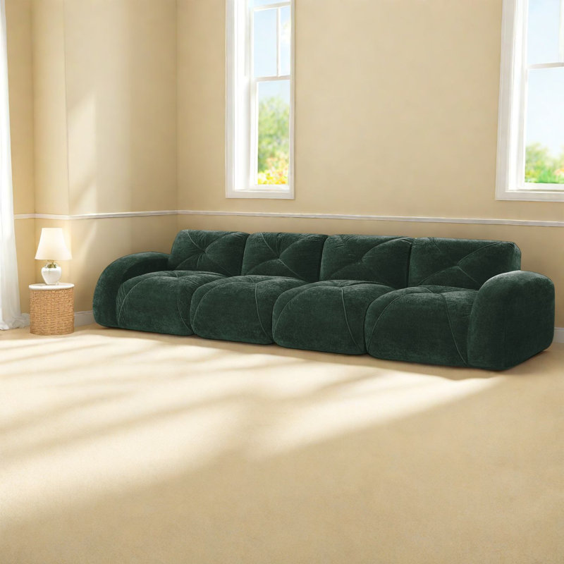 Canapés luxueux en velours, design moderne, sans assemblage, vert