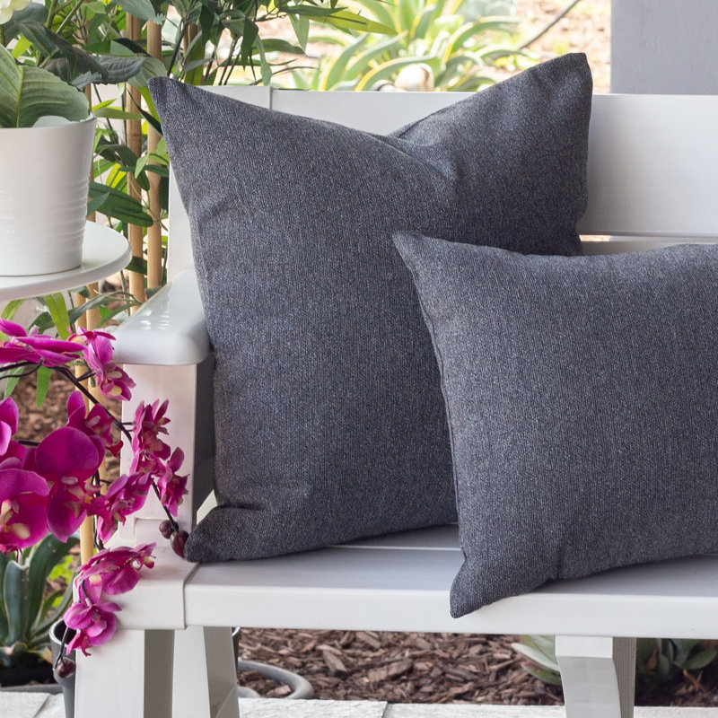 Outdoor Throw Pillow, Gray, 20" H x 20"  W