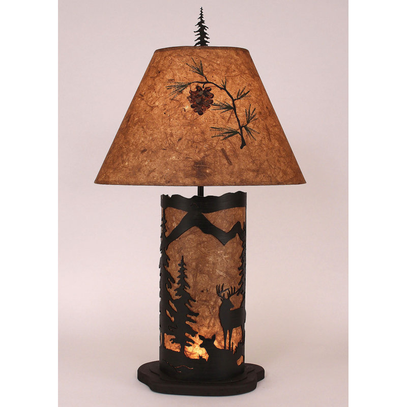 Lampe de table 32" cerf scene Gonzalez