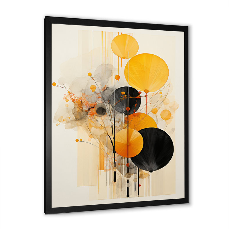 Tamariana Asian Art Seashell Sumi X, impression sur toile encadrée, Impression noire sur toile encadrée