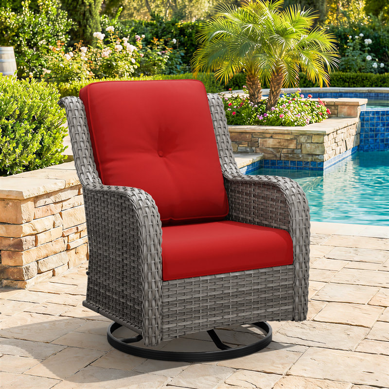 Outdoor Deep Seat Cushion Set - Fade-Resistant Olefin Fabric, 6 Colors to Choose From, Red