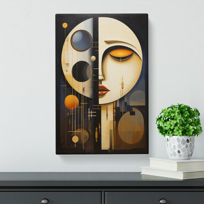 Moon Constructivism Art - No Frame Art Prints - Wrapped Canvas