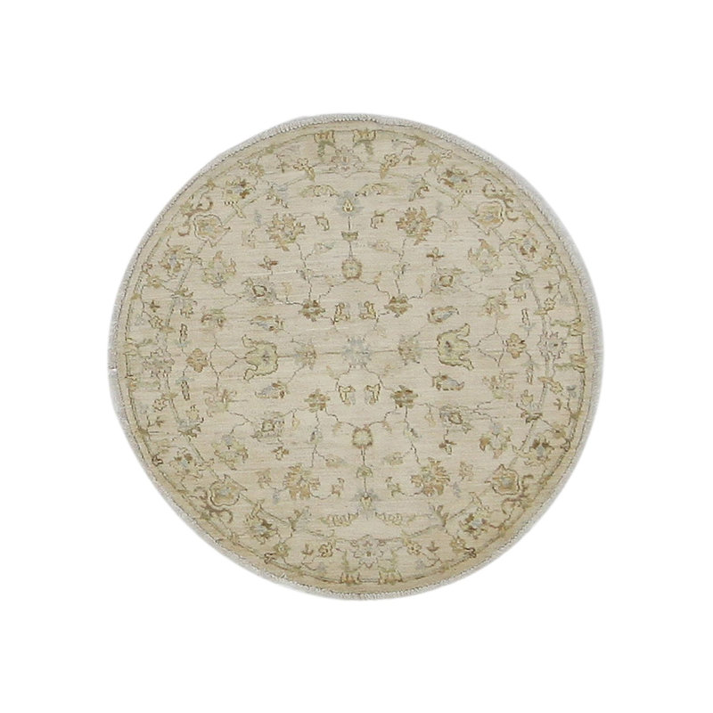 Daugherty Hand Knotted 4x4 Ivory Round