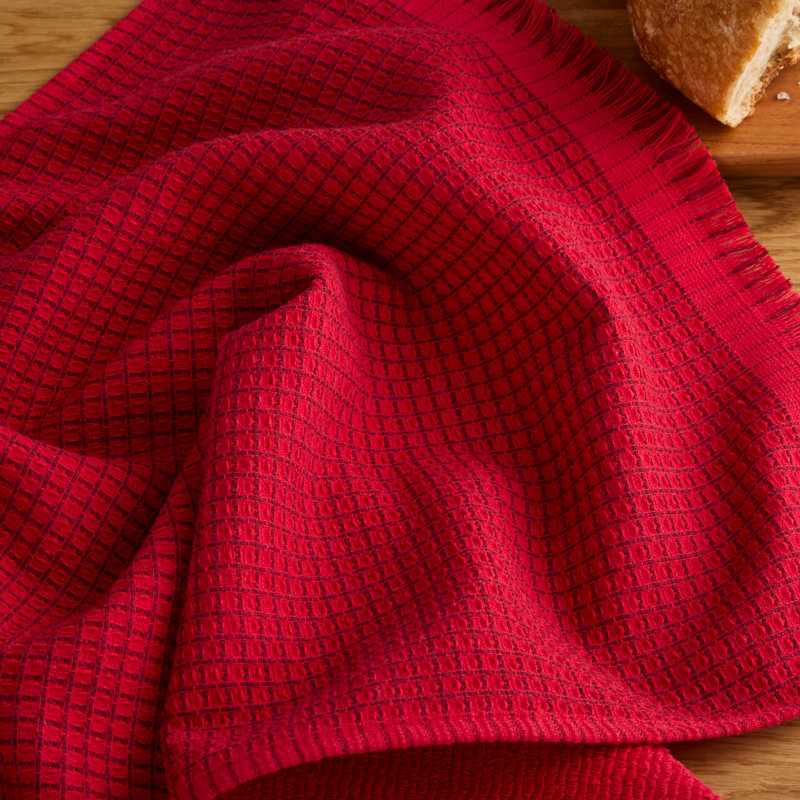 GOURMET SERIES Cotton Waffle Linen Set, Passion Red