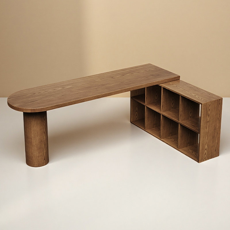 Bureau simple en bois massif avec armoire de rangement Simple L, H 29,53 po x l 78,74 po x P 55,12 po