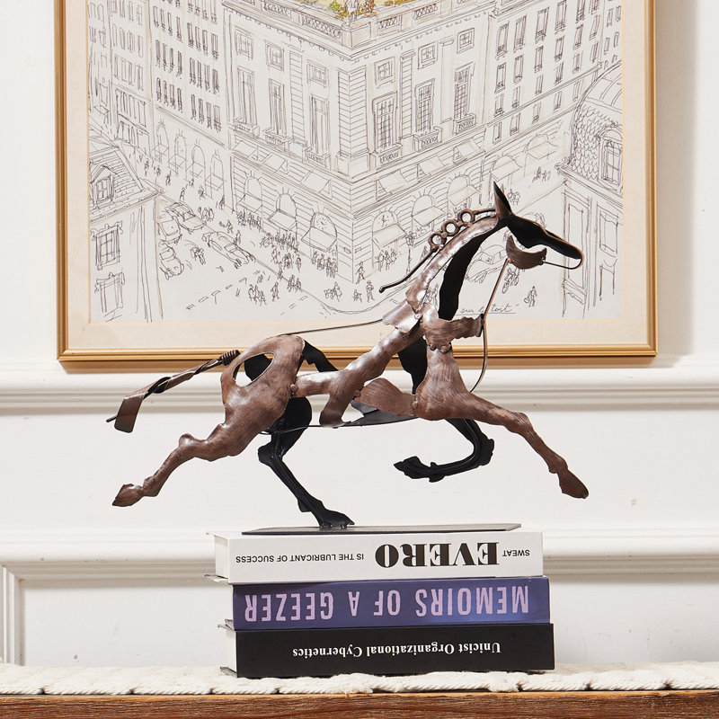 Handmade Metal Horse Statue Sculpture Decor Gifts For Horse Lovers, Vintage Brown