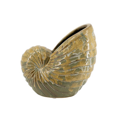 9X4.5X8.5" Reactive Glazed Seashell Planter