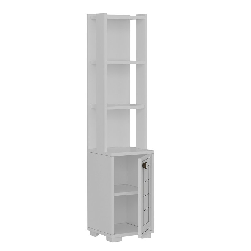 Baugus 134.6 cm H x 29.6 cm W Standard Bookcase, White