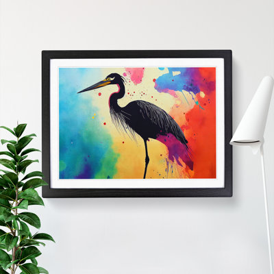 Heron Bird Splash Vol.2 Abstract - Single Picture Frame Print
