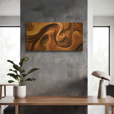 «Wooden Sandunes» par Rich Monet, art mural en métal doré, 24 po x 12 po