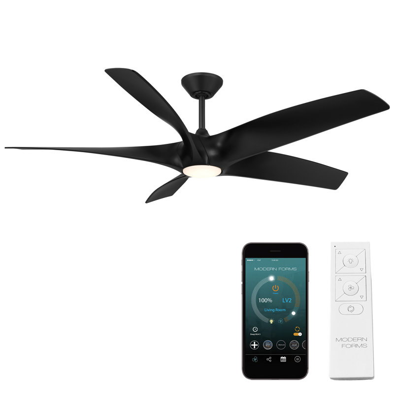 Zephyr 5 5-Blade Smart Ceiling Fan, Matte Black