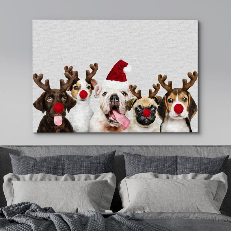 Fêtes de Noël célébrant la décoration des chiens, H 24 po x l 32 po