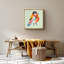 Rouge, jaune, orange, bleu, mauve, oiseaux chanteurs, art moderne, chic, ultra coloré, impression sur toile-1604142802