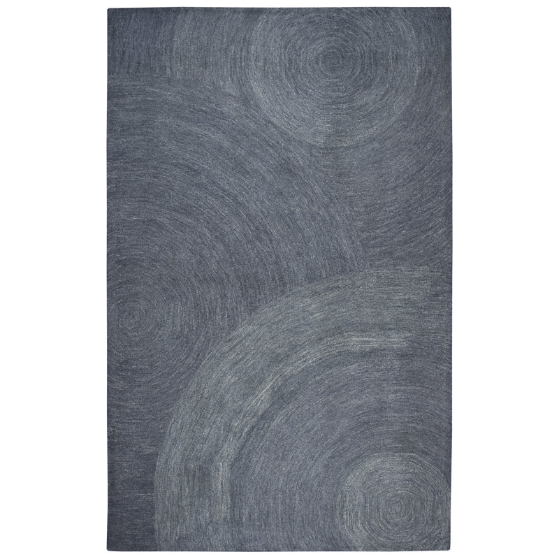Tapis indigo en laine touffeté à la main Prachi, Rectangle 3 pi x 5 pi