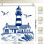 Rideaux de douche phare et mouettes, 71 x 71