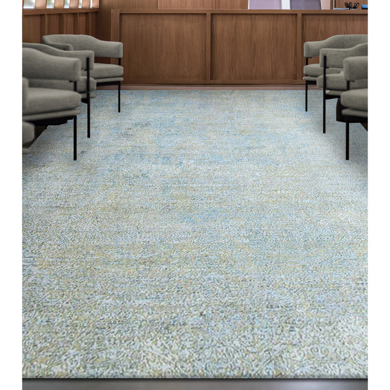 Hand Woven Silk and Wool Area Rug, Rectangle 8' x 10'