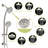 Dual Shower Head Kit With 8 Hand Shower, 4.7" Rain Showerhead, Stainless Steel Hose, Adjustable Holder, Slide Bar, Angle Brushed Nickel Finish - Nickel, Holder-127377190