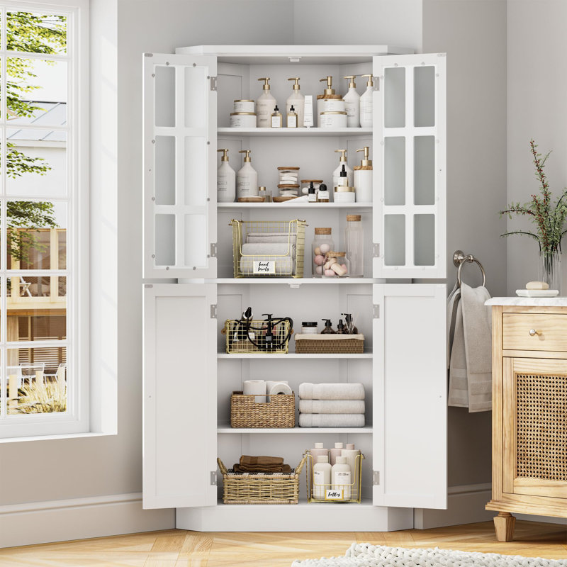 Armoire de cuisine Farmhouse avec 6 tablettes de rangement