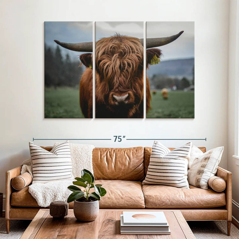 German Highland Cow, 42" H x 65" W