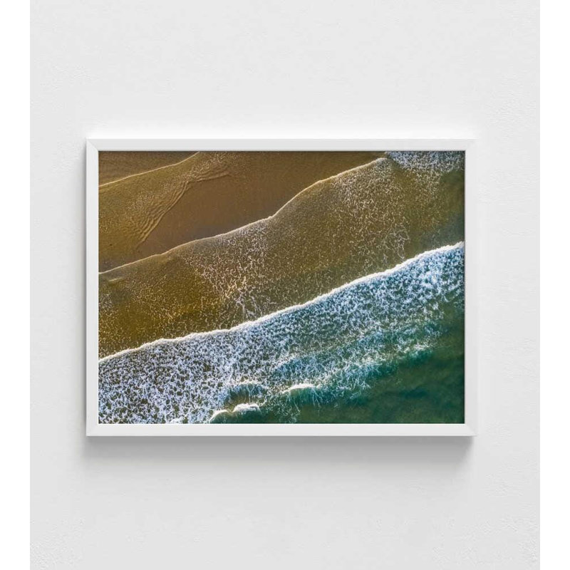 Rive côtière - photographie côtière aérienne, H 8 po x l 10 po, Impression encadrée sans passe-partout, Blanc