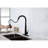 Modern Matte Black Kitchen Faucet With Pull Down , Stainless Steel, Single Handle, Simple Installation Guide Sink Faucet, Copper-, Style, Easy-1864504936