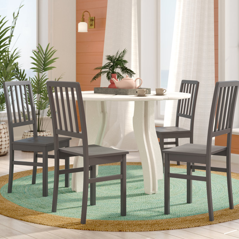 Littell 18'' H Solid Wood Side Chair, Gray