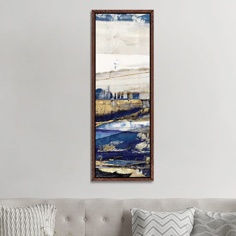 Ultramarine II by Isabelle Z - Panoramic Print on Canvas, 121.92 cm H x 40.64 cm W, Classic Brown Wood Framed