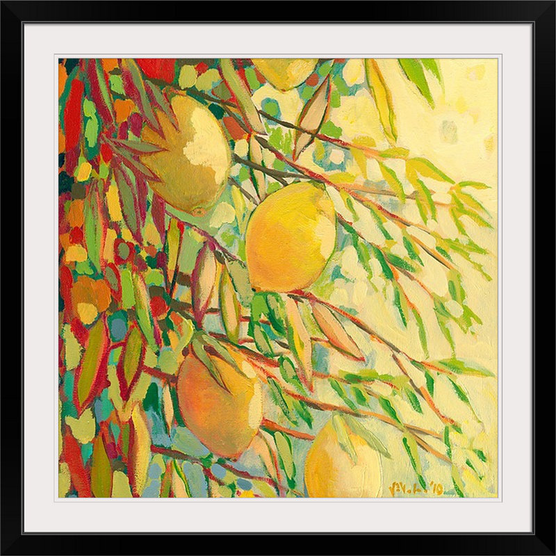 «Nolani Four Lemons», reproduction, H 24 po x l 24 po x p 1 po, Cadre noir