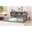 Full Floor Bed With Side Bookcase,Shelves,Guardrails,Grey-1057717132