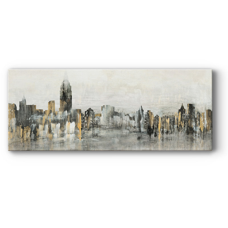 Bright City Lights - Impression sur toile tendue, H 8 po x l 20 po x P 1,5 po, Sans cadre