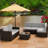 Modular Patio Conversation Set with Cushions-397064410-397064411