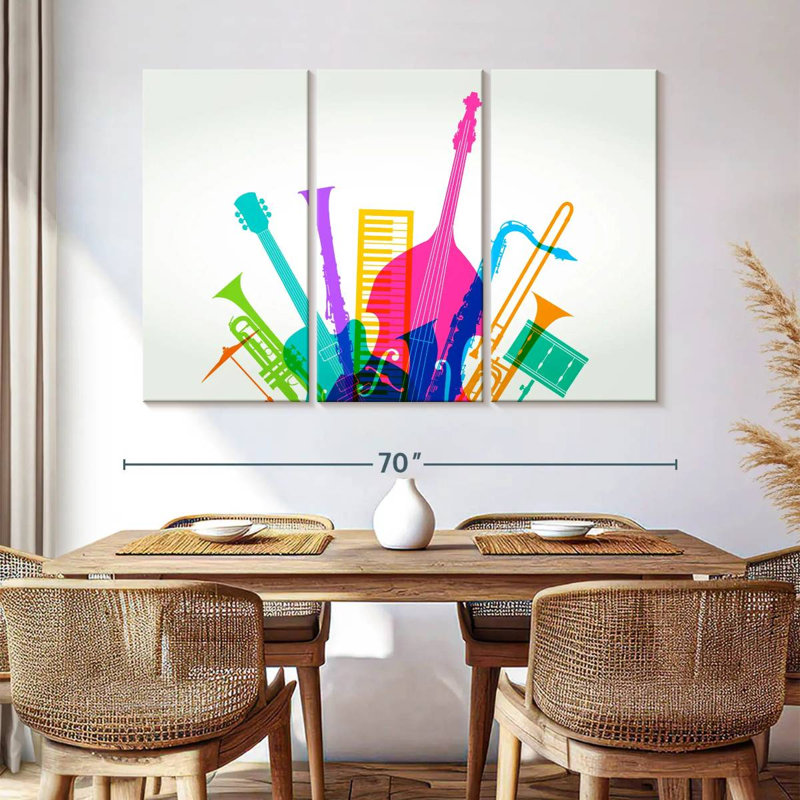 Abarca Colorful Jazz Instruments, 42" H x 65" W