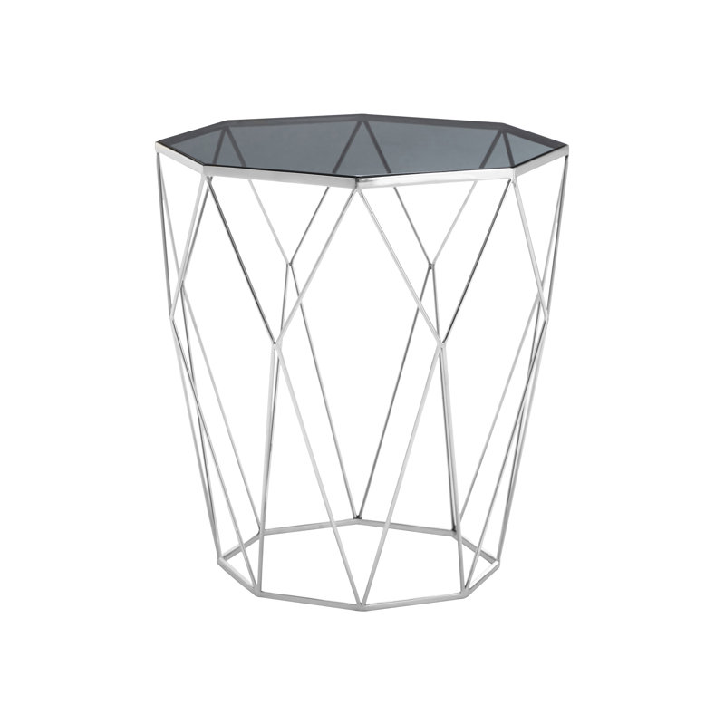 Aiden Glass Top Frame End Table