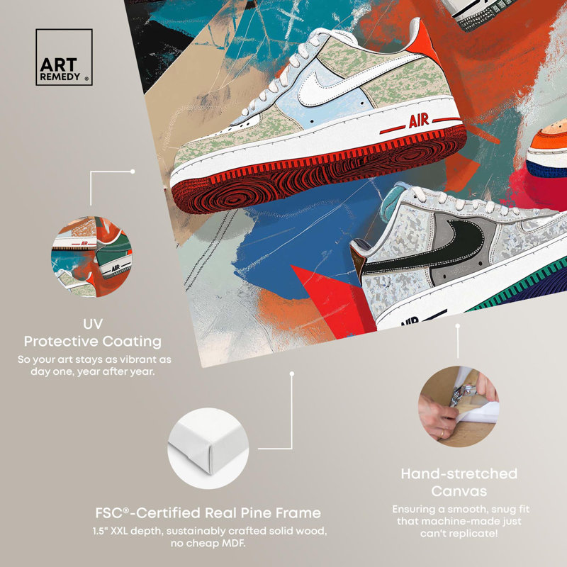 Trendy Sneaker Art Collage on Wrapped Canvas, 30" x 24"