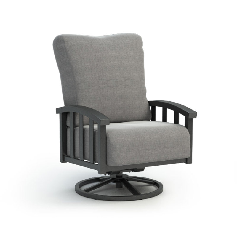 Chaise de patio pivotante avec coussins Liberty, Ardoise Cast, Carbone