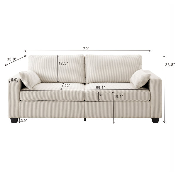 Latitude Run® Modern Loveseat Sofa for Living Room with Removable ...