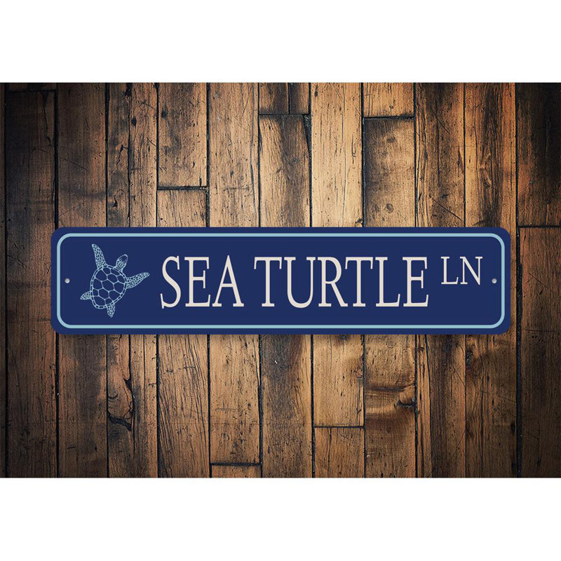 Panneau en aluminium Sea Turtle Street, H 6 po x l 24 po x P 0,06 po