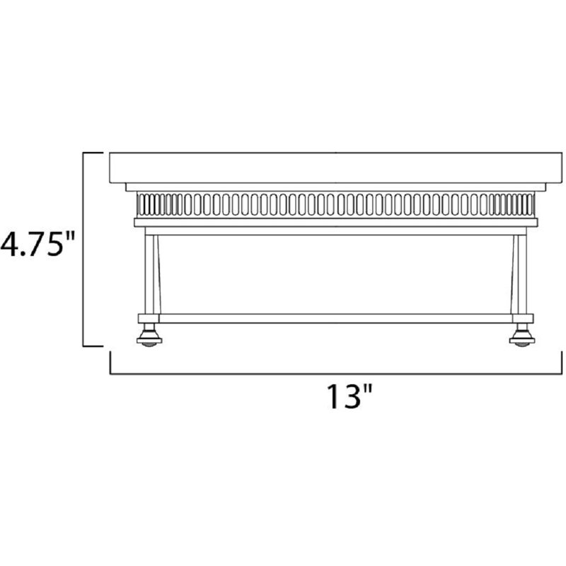 Plafonnier encastré tambour 2 lumières 2 lumières Ross, Bronze