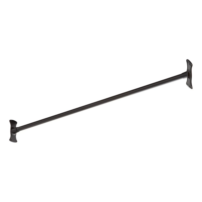 48" Brass Straight Shower Curtain Rod, Matte Black
