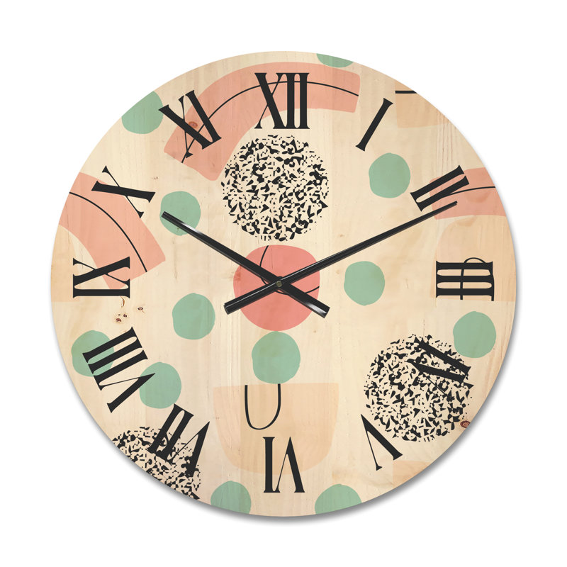 Horloge murale en bois organique et éléments, Moyen
