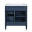 Meuble-lavabo bleu de 30 pouces avec lavabo intégré, armoire en bois massif et panneau de fibres à densité moyenne, conforme TSCA Titre VI