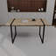 Table de salle à manger industrielle de 150 cm (59 po) avec pieds en bois de 3,8 cm (1,5 po) d'épaisseur et en métal noir, pouvant accueillir de 4 à 6 personnes pour des réunions entre amis, 3,8 cm (1,5 po), 15,2 cm (6 po),