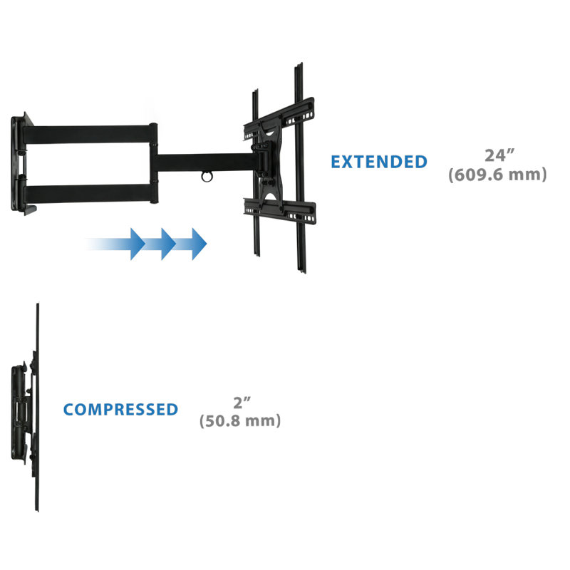 Mount-It! Full Motion Articulating TV Wall Mount Bracket For 32 - 70 in. Flat Screens up to 100 Lbs.