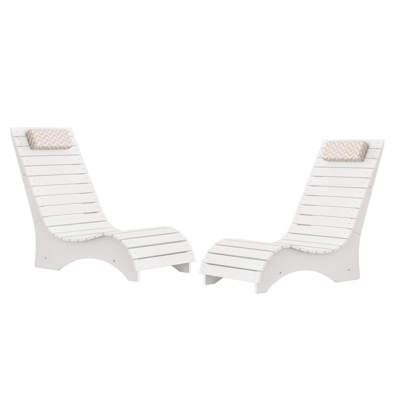 Chaise longue d'extérieur Ariel Aquawave (ensemble de 2), Blanc