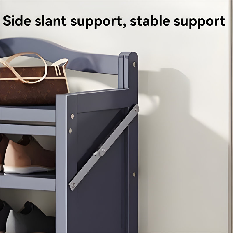 Foldable Shoe Rack For Home - Bamboo Entryway Shoe Organizer With Dust-Proof Curtain, Multi-Layer Design For Easy Storage