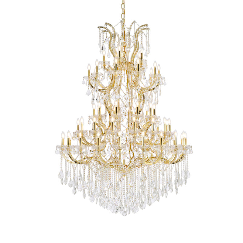 Stockard 61 - Light Glass Chandelier, Gold / Golden Teak (Smoky) / Royal Cut