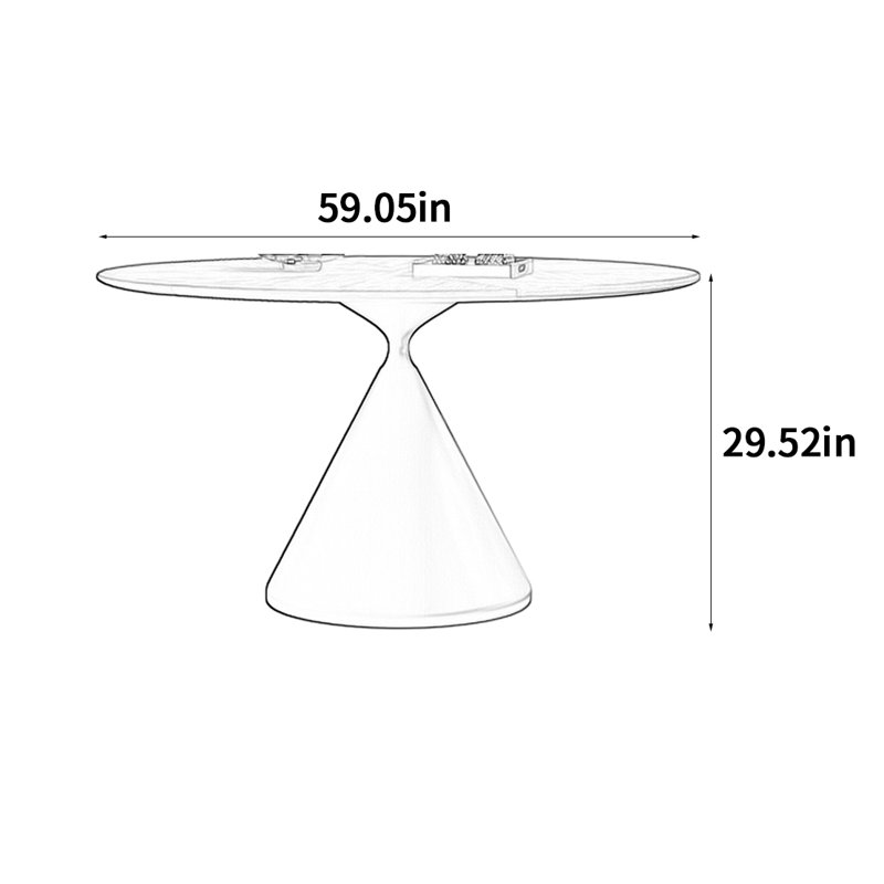 Table de salle à manger de style médiéval moderne, H 29,52 po x L 59,05 po x l 59,05 po