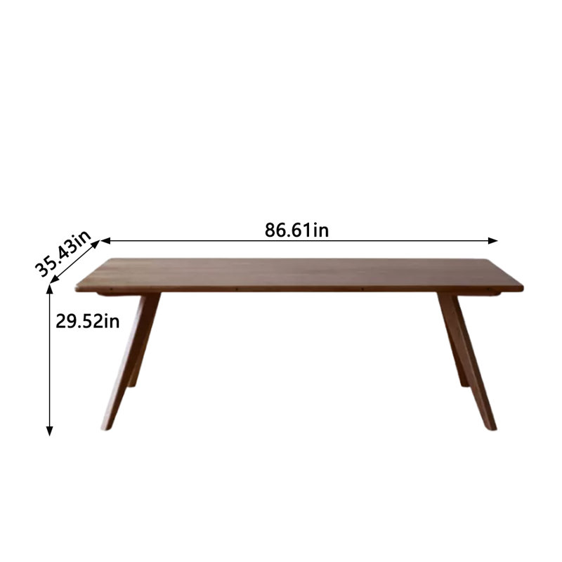 Solid Wood Dining Table, Walnut, 35.43" W x 86.61" L