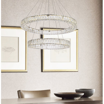 Lustre ovale en cristal 2 lumières Steveson
