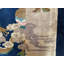 Tapis antique en laine beige et bleu marine Art Deco